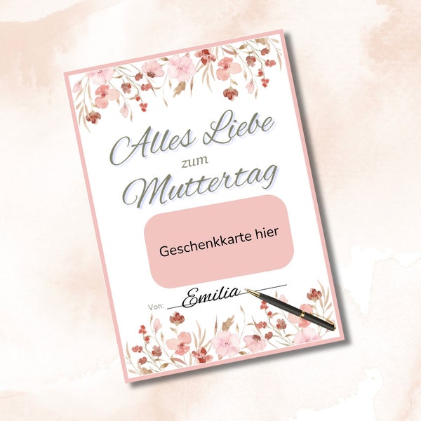 German Mother's Day Card | Gift Card Holder | Muttertagskarte | Geschenkkarte zum Muttertag | Geschenkkartenhalter