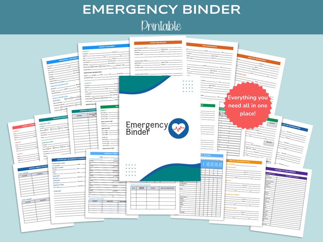 Emergency Binder Printable | End of Life Planner | Medical Binder ...