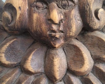 Antique wooden angel antique angel carved and wood