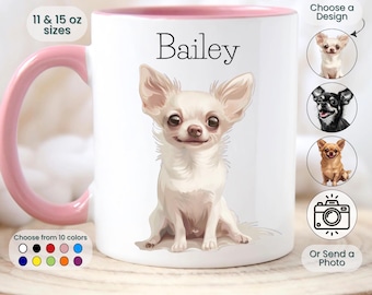 Taza personalizada de chihuahua, regalo ... personalizado para dueños de mascotas, regalo para dueños de perros, taza de chihuahua, regalo para mamá y papá de chihuahua, taza para mascotas, taza para perros