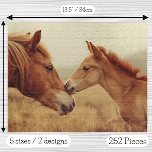 Horse Jigsaw Puzzle Animal Puzzle Scene 110 252 520 1014 Pieces Horse Gift for Puzzle Lovers Animal Lover Gift for Family Fun Horse and Foal