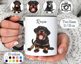 Personalized Rottweiler Mug Rottweiler Gift Custom Name Pet Parent Gift for Dog Owner Present Cute Dog Cup Rottweiler Mom Dad Gift Pet Mugs