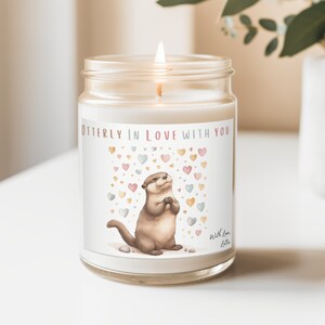 Personalized Otter Scented Candle Custom Message Otter Candle Gift For Girlfriend Gift For Her Gift For Him Gift for Boyfriend