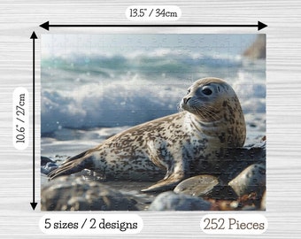Seal Jigsaw Puzzle Animal Puzzle Landscape 110 252 520 1014 Pieces Seal Gift for Puzzle Fans Nature Lover Adult Gift Home Decor Family Fun