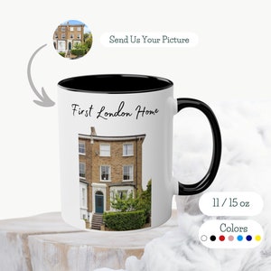 Custom House Photo Mug Personalized Coffee Cup with Caption Unique Housewarming Gift for Homeowners Customizable Picture Mug New Home Gift