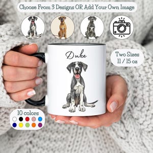 Taza personalizada de gran danés, regalo para gran danés, regalo personalizado para dueños de mascotas, regalo para dueños de perros, linda taza para perro, regalo para mamá y papá gran danés, tazas para mascotas