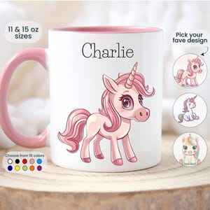Personalized Unicorn Mug Unicorn Gift Custom Name Animal Coffee Cup Customizable Gift for Kids Cute Unicorn Lover Gift Animal Lover Present