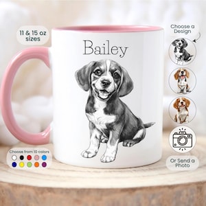 Personalized Beagle Mug Pet Beagle Gift Custom Pet Parent Gift for Dog Owner Present Cute Dog Mug Beagle Cup Beagle Mom Dad Gift Pet Dog Mug