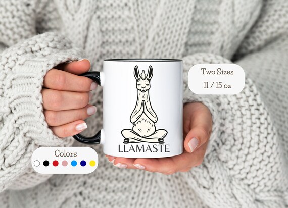 Llamaste Yoga Llama Mug Funny Meditation Coffee Cup Cute Animal Mug Yoga Lover Gift Novelty Zen Mug Meditation Llama Gift Relaxation Mug