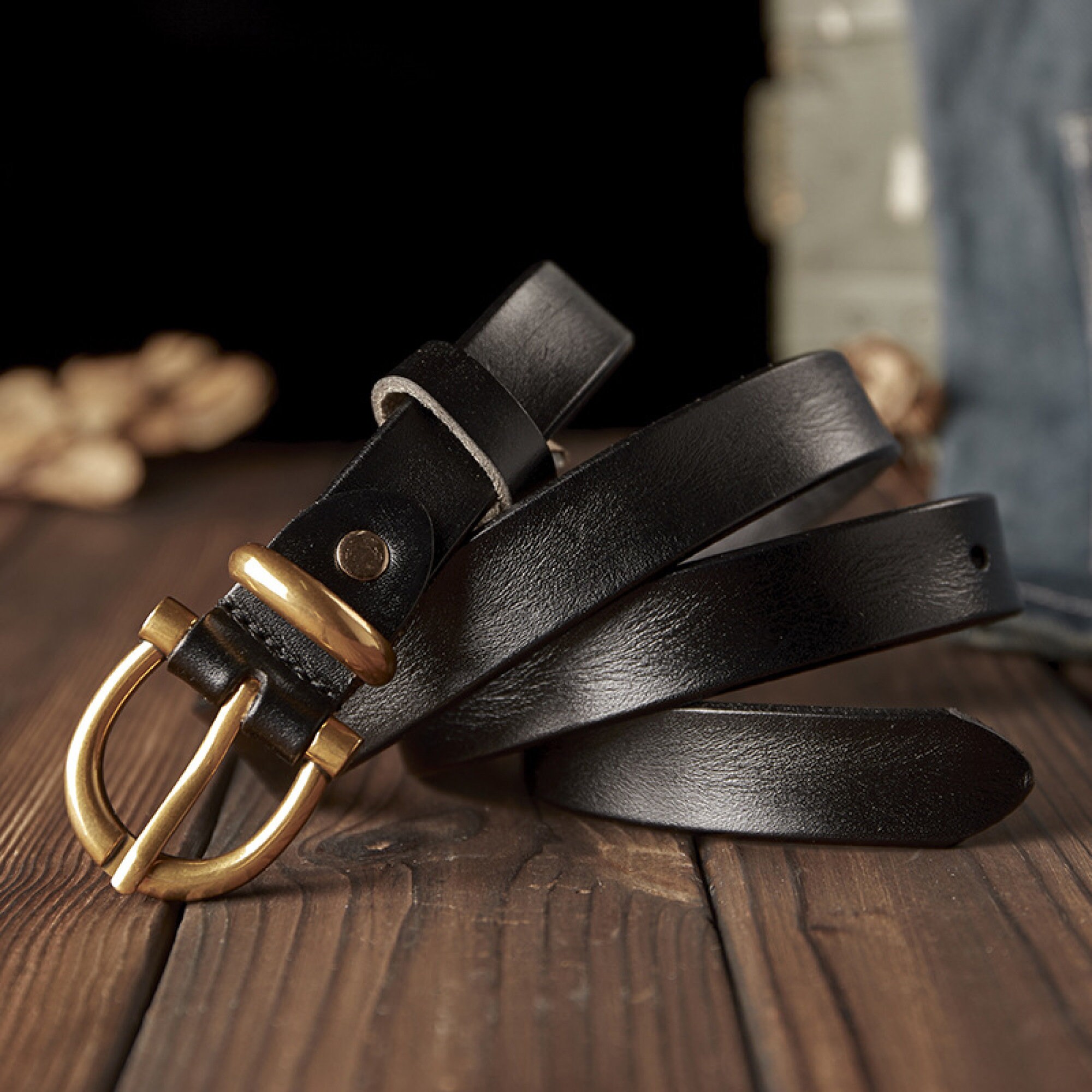Genuine Cowhide Leather Belts with Pin Buckle for Women Cowhide Leather Belts For Women Hollow Out Belt Dress Top  main image 2