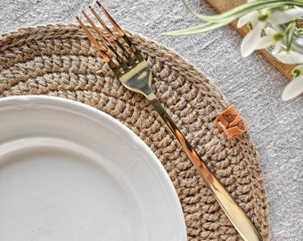 hemp of rustic placemats, hemp table mats, hemp coasters, boho placemats, serving napkins, round hemp Crochet Placemat,rustic round mats