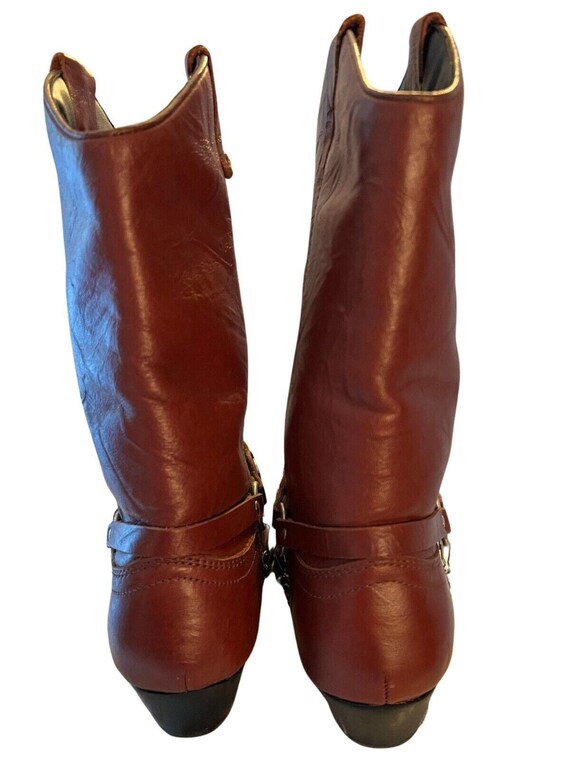DINGO Womens Leather Boots Burgundy VINTAGE Boots… - image 2