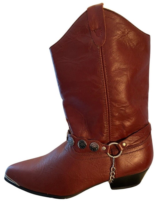 DINGO Womens Leather Boots Burgundy VINTAGE Boots… - image 9