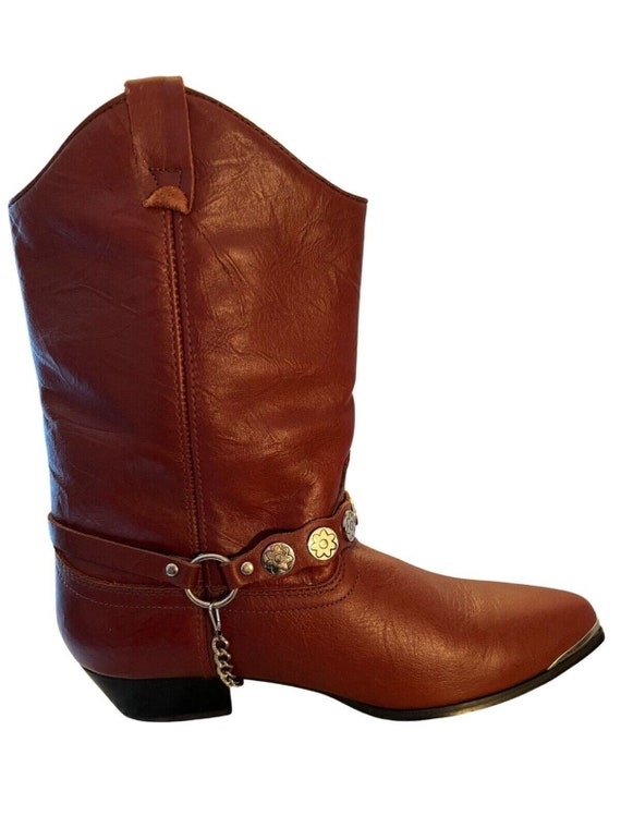 DINGO Womens Leather Boots Burgundy VINTAGE Boots… - image 10