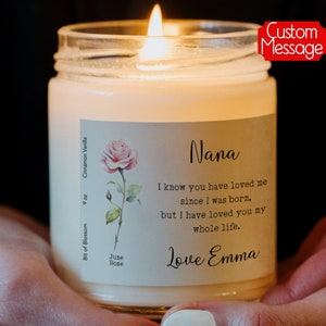 Mothers day gifts for mimi, great grandma gift, mothers day candle, mothers day presents, personalized candles, birth month flower, gigi