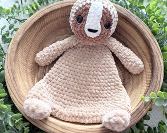 Crochet Sloth Snuggler: Handmade Velvet Plush Lovey