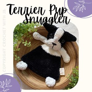 Crochet Boston Terrier Snuggler PATTERN: Easy Beginner Lovey (PDF Pattern) (English)