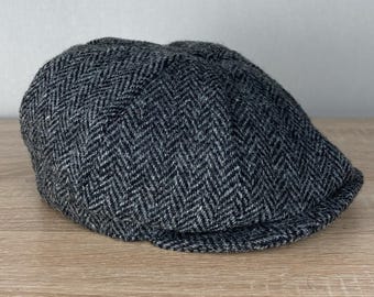 Harris Tweed 1990s Vintage Flat Hat in Peaky Blinders Style • Vintage Herritage Syle 90s Cap • Old Money Look English Hat • Classic Casual •