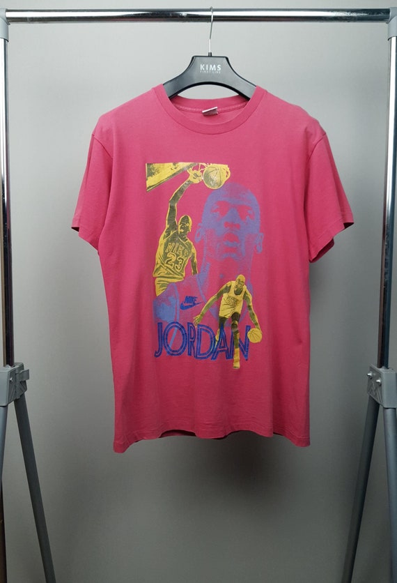 pink and yellow jordan shirt