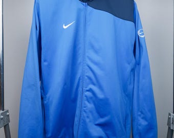 2000&#39;s Nike Total 90 Blue Full Zip Tracksuit Top Vintage Jacket With Embroidered Swoosh Logo • Sportswear Oversized Fit Windbreaker XL Size