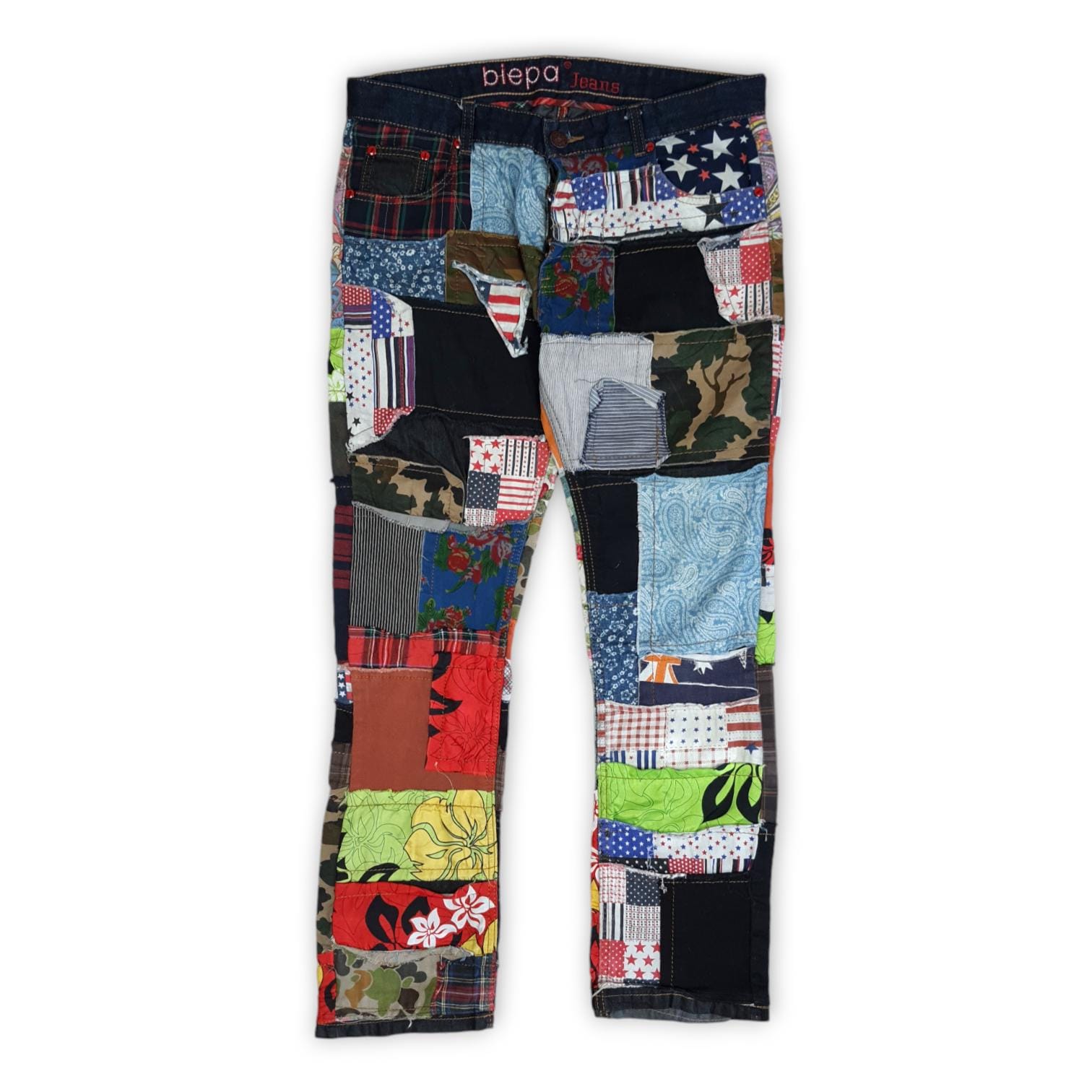 Y2K Clothing Biepa Jeans Vintage Custom Bandana Putchwork Baggy 