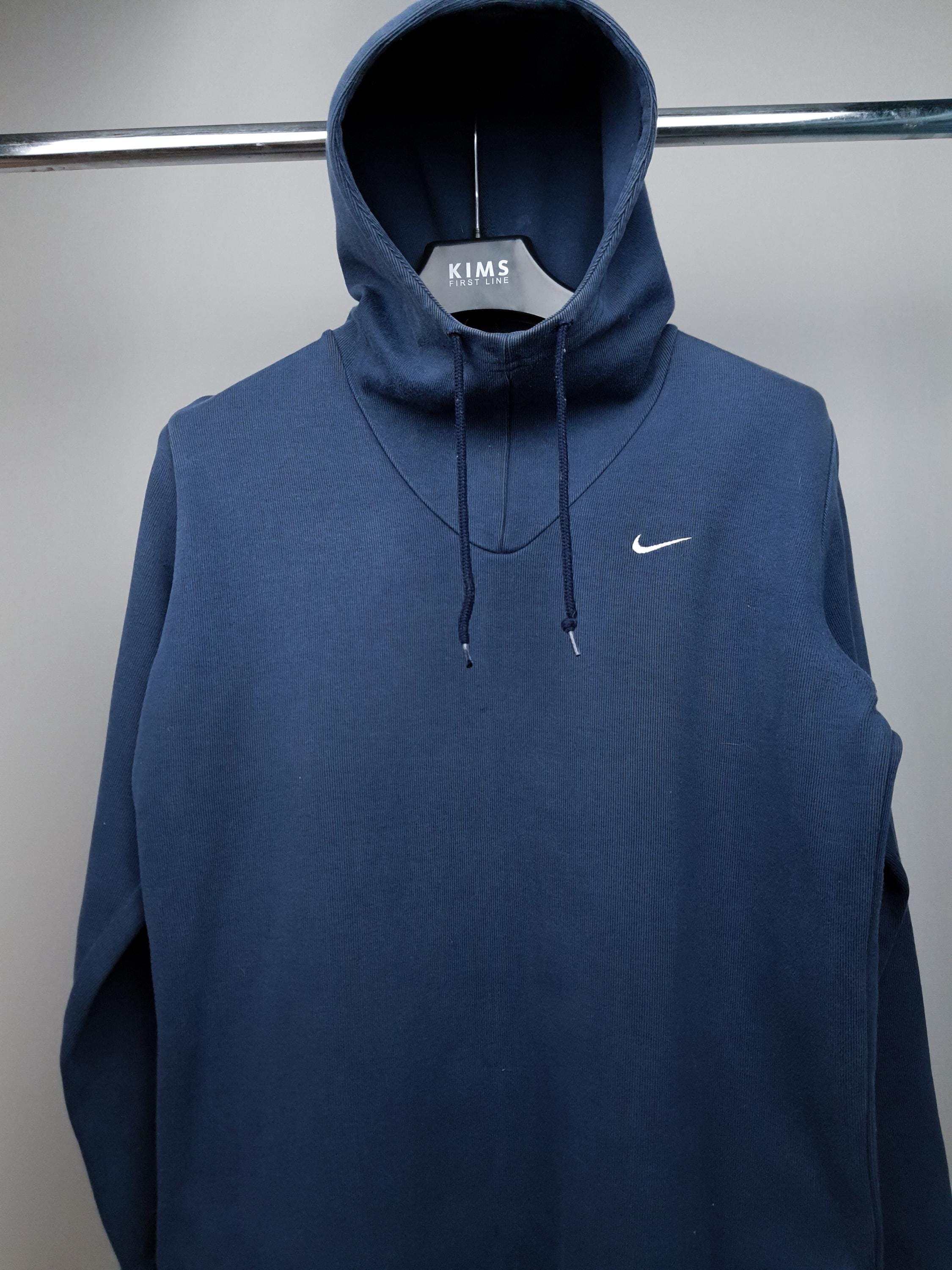 Nike Ninja High Neck Blue Japanese Outdoor Style Hoodie Y2K Hype 