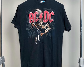 ACDC 2009 Black Ice Rock Band World Tour Tshirt · ACDC Promo Your Graphic Shirt · Band Tshirt · Thrifted Clothing · Black Ice Album · 2000s