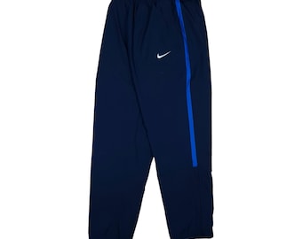 Y2K Nike Drill Vintage Hype Blue Track Suite Bagy Fit Oversized Nylon Pants Men's XL Size