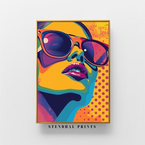 Pop Art Portrait &quot;Vivid Shades&quot; | Modern Colorful Digital Print | Vibrant Wall Art | Abstract Face Illustration | Instant Download