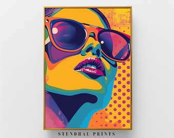 Pop Art Portrait "Vivid Shades" | Modern Colorful Digital Print | Vibrant Wall Art | Abstract Face Illustration | Instant Download