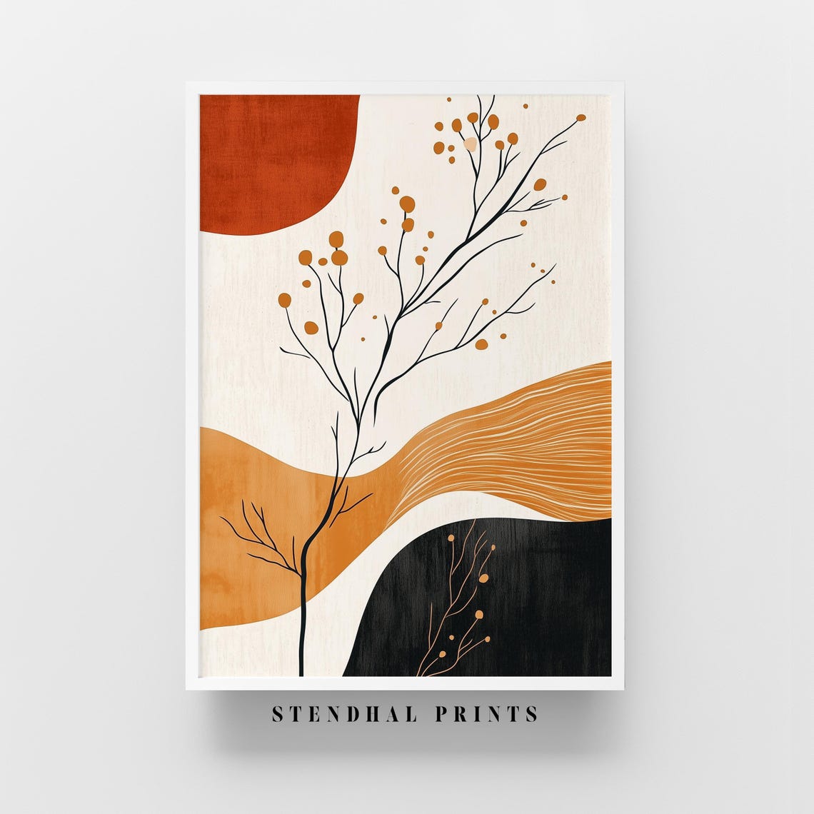 Organic Lines Wall Art | Minimalist Abstract Nature Print | Earthy ...