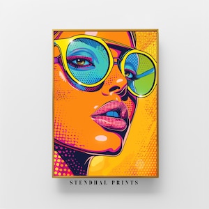 Pop Art Portrait &quot;Spectra Face&quot; | Modern Colorful Digital Print | Vibrant Wall Art | Abstract Face Illustration | Instant Download