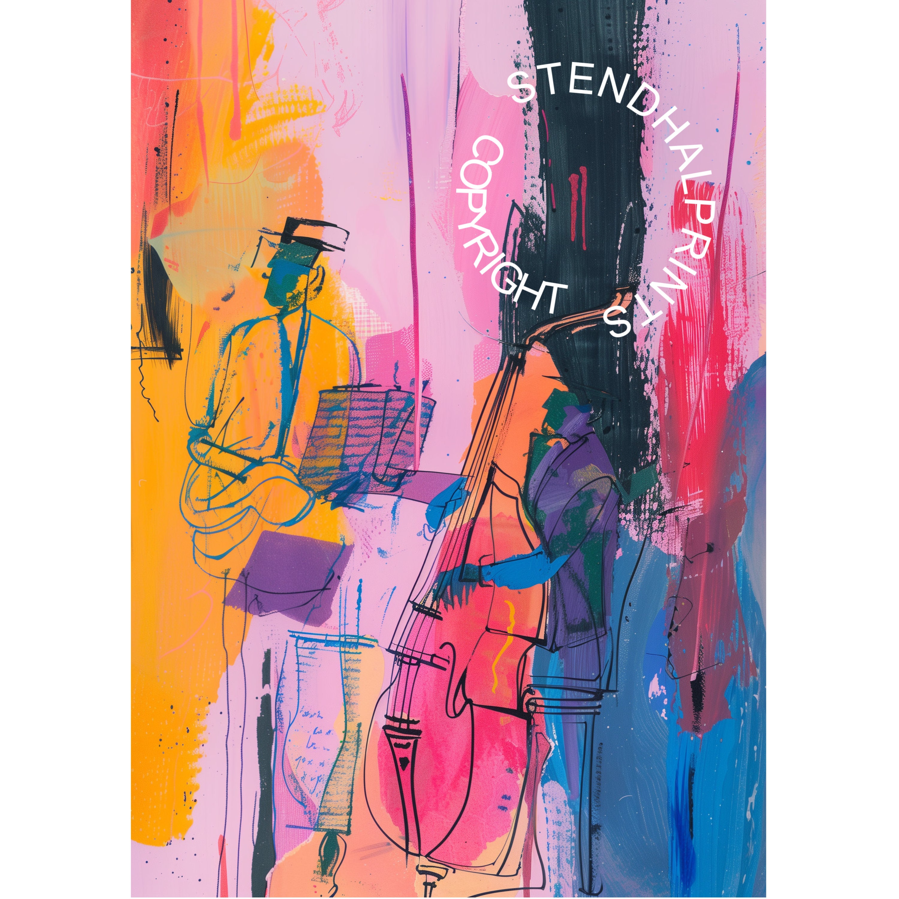 Colorful Jazz Quartet Art Print 