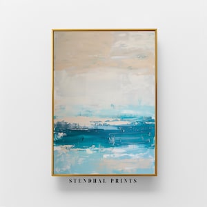 Abstract Ocean Bliss Art Print | &quot;Abstract Seascape&quot; | Modern Coastal Wall Art | Serene Beach Painting | Instant Digital Download