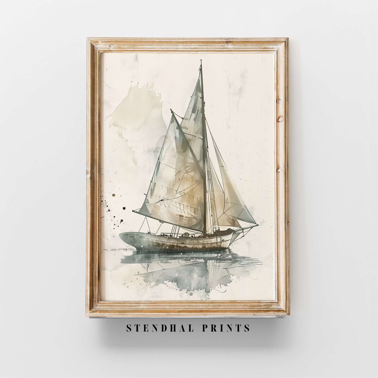 Nautical Sailboat Watercolor Print | "sailor's Delight" Wall Art ...