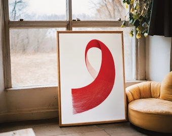 Modern Minimalist Decor "Dynamic Loop" Abstract Wall Art Print | Contemporary Abstract Art | Digital Downloadable Art | Printable