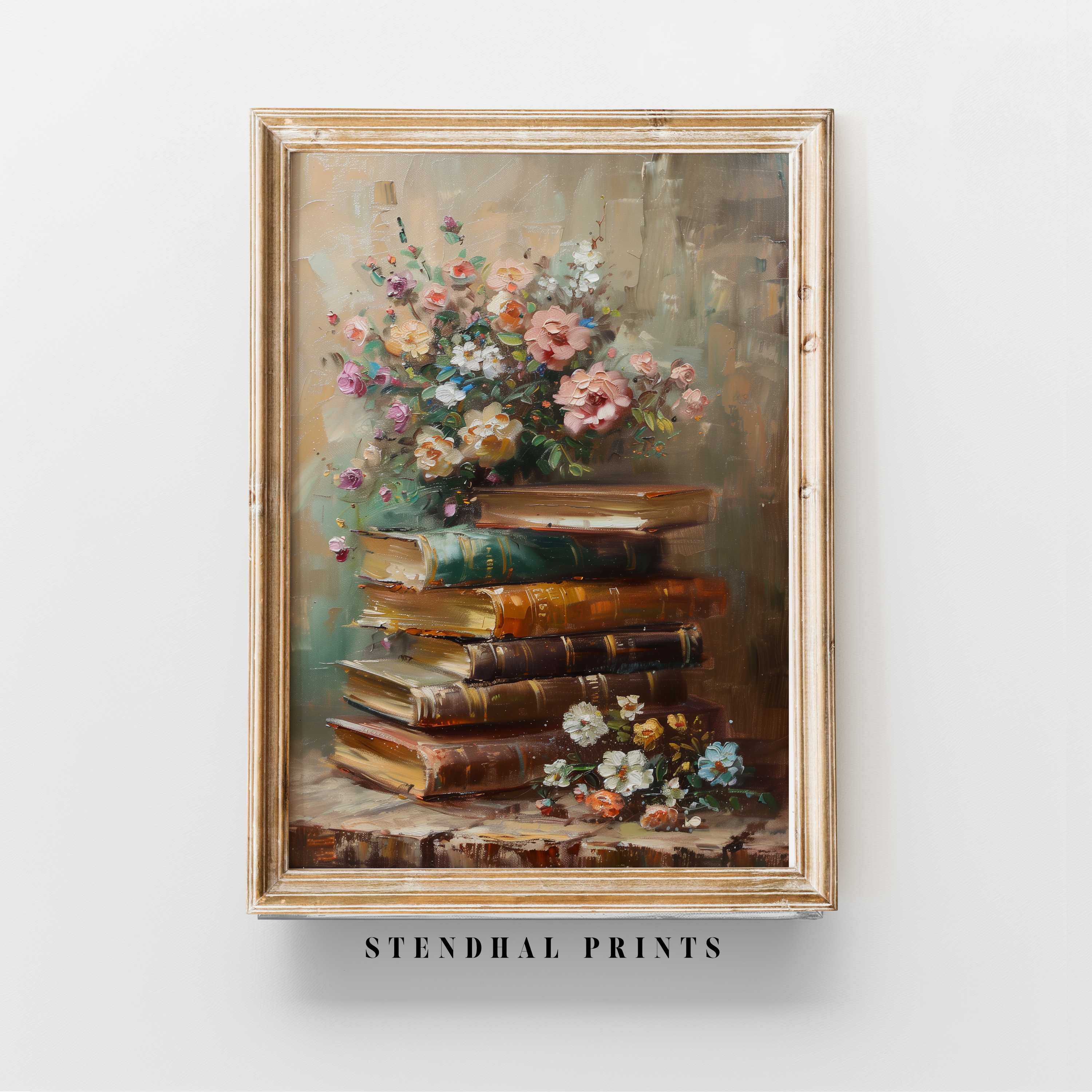 Floral Narratives Vintage Book Bouquet Art | Classic Literature