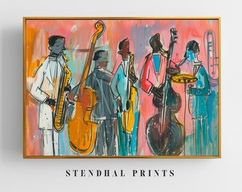 Colorful Jazz Band Art Print | 