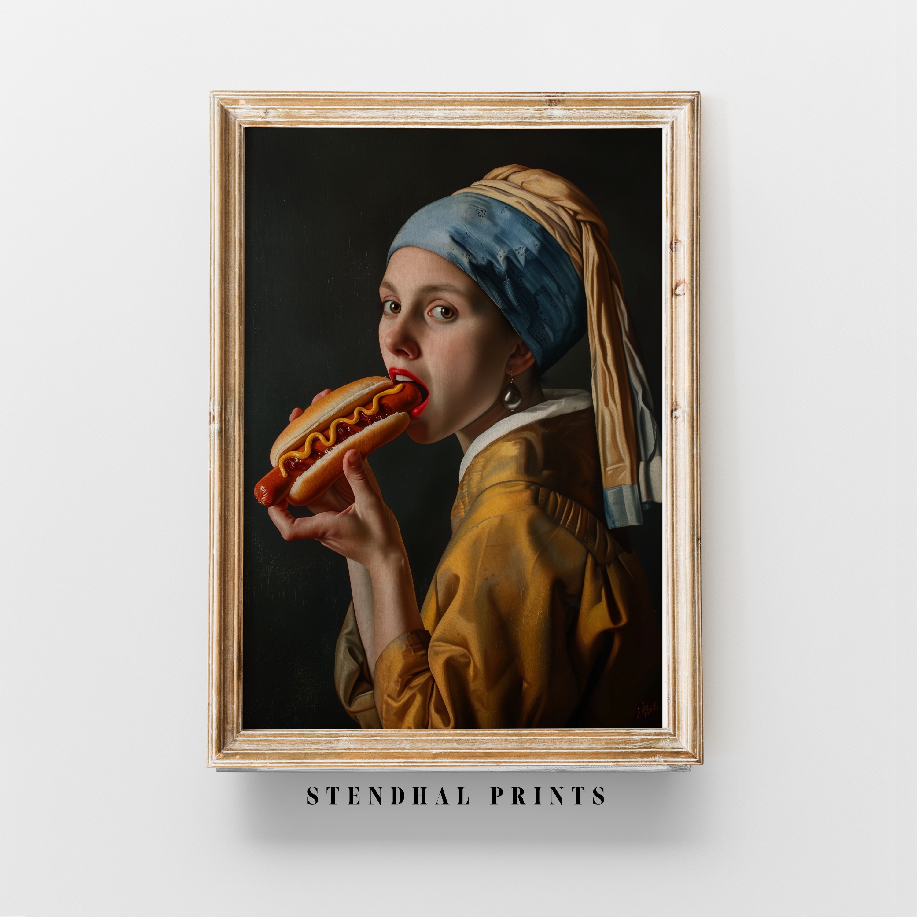 絵画 hot dog Girl With a Hotdog Digital Print 