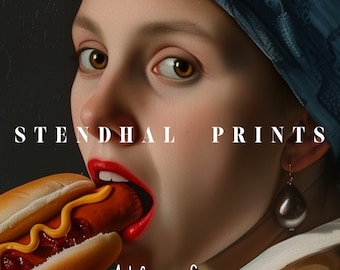 Girl With a Hotdog Digital Print 