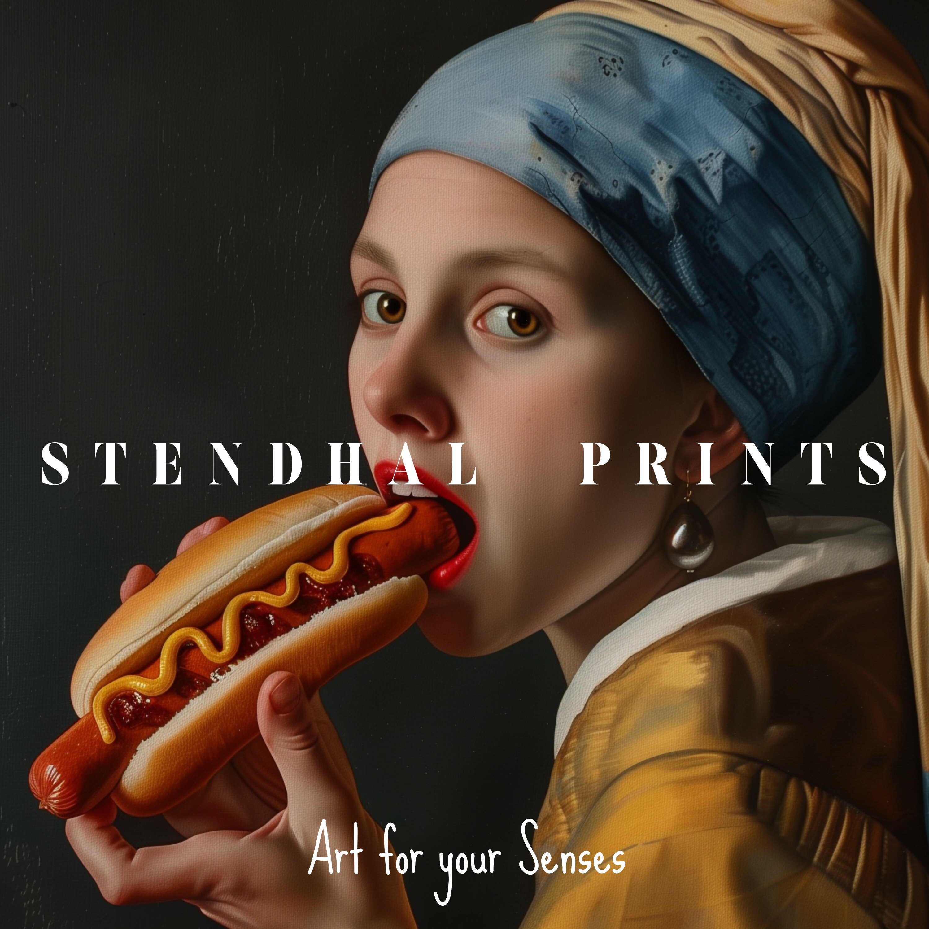 Girl With a Hotdog Digital Print 