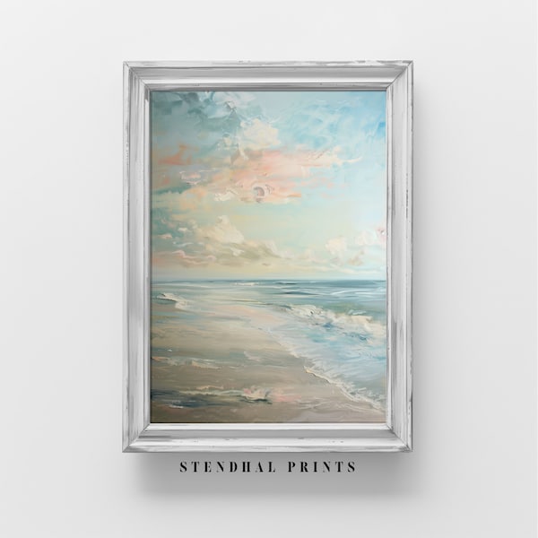 Where Sand Meets Sea Vintage Painting | Nautical Wall Decor | Digital Printable Wall Art | Stendhal Prints