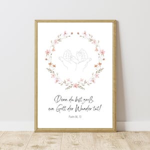 Bibelvers "Du bist ein Gott der Wunder tut" Baby Poster digital
