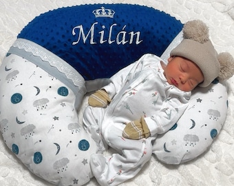 Boppy-Style Breastfeeding Pillow with Embroidered Name, Personalized Nursing Pillow, Tummy time pillow, Perfect Newborn & Baby Shower Gift,.