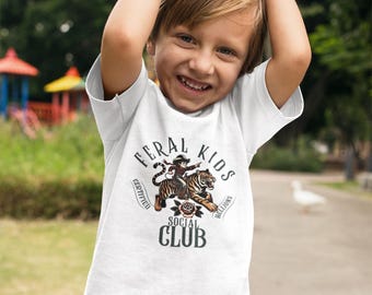 Feral Kids Social Club Toddler T-Shirt: Western Cowboy Graphic Tee