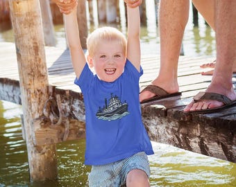 Toddler Tugboat T-Shirt: Nautical Steamboat Graphic Tee