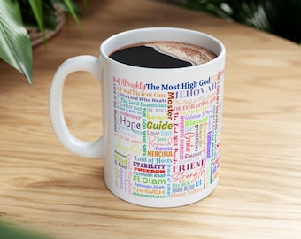 Names of God Coffee Mug: Christian Inspirational Gift (11oz)