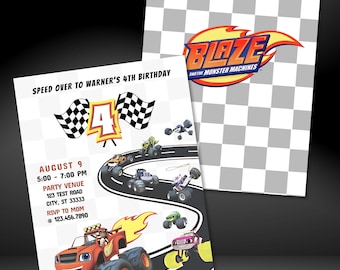 Blaze and the Monster Machines Birthday Invitation Template: Editable Party Invite (Digital Download)
