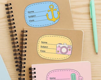 Editable School Name Stickers – Printable Label Tags (PDF)