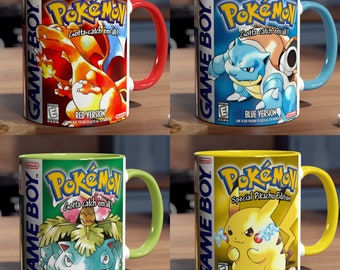 Starter Pocket Monster Mokken - Starter Monsters - Poke Starter mokken - Char squirt Bulba en Pika Mok - Elektrische muis - Rode vuurdraak -